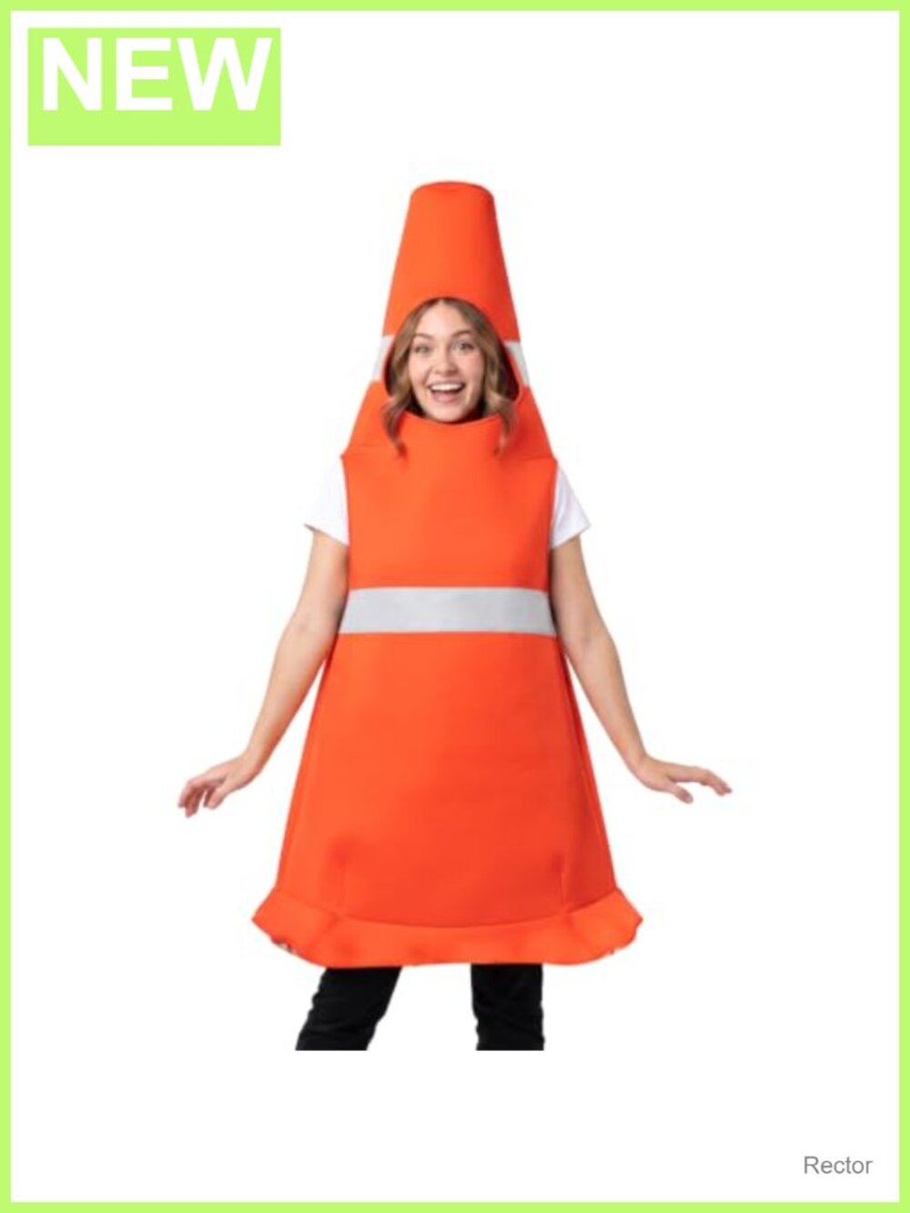 Adult Traffic Cone Costume Halloween Funny Unisex Orange